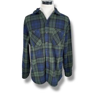 Anchorage Expedition Fleece Sherpa Flannel Shirt Men's LT Large Tall Blue Green